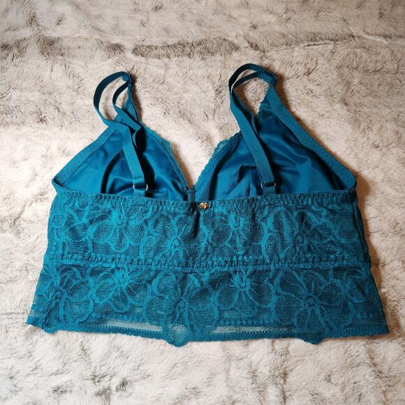 Victoria's Secret Pink Blue Green Lace Bralette Bra Size Small DD - Picture 3 of 4